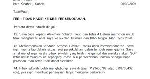 Surat tidak hadir ke kelas. Surat Rasmi Tidak Hadir Ke Sekolah Pmr Zrasmi