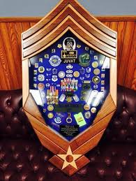 Air Force Logo Chief Master Sergeant Display With Raised Walnut Stripes Military Shadow Box Shadow Box Military Coin Display