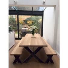 47.2 inches metal frame dining table with braces, brown and black. Dining Table With Bench You Ll Love In 2021 Visualhunt