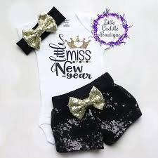 Little Miss New Year Baby Shorts Outfit Short Outfits New Years Outfit Newborn Baby Gifts