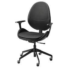hattefjall كرسي مكتب بمساند ذراعين smidig أسود أسود ikea