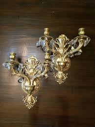 This was such a quick and inexpensive project that made a huge. Vintage 2 Arm Metal Wall Sconces W Crystals Non Electric Etsy Metal Wall Sconce Wall Sconces Sconces