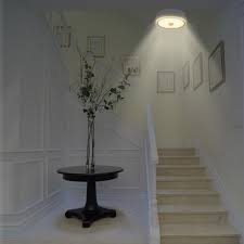 Texsens Led Motion Sensor Stair Ceiling Light 12w E26 Automatic Switching Indoor Flood Light Bulb Warm