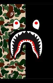 Bape wallpaper hd (60+ images). Bape Shark Pattern Wallpaper Ponsel Kreatif Seni