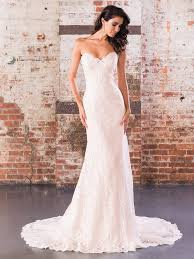 Pearl Embellished Straight Bridal Gown Illusion Lace Sweetheart Neckline