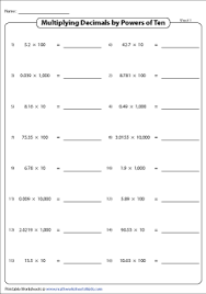 Check out these free decimal worksheets. Multiplying Decimals By Powers Of Ten Worksheets