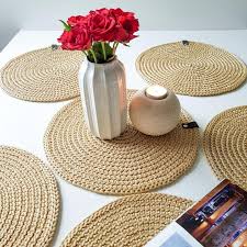 Iron with steam if needed. Gold Table Placemats Crocheted Placemats Gold Christmas Etsy Crochet Placemats Christmas Placemats Placemats