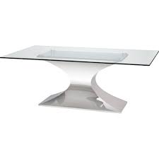 Check spelling or type a new query. Nuevo Hgsx223 Praetorian 94 Dining Table In Clear Glass On Silver Stainless Steel Base