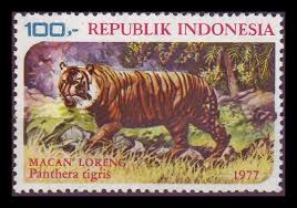 indonesia javan tiger 1977 panthera tigris sondaica is a species endemic to the island of java or in other words th cat stamp small wild cats postal stamps