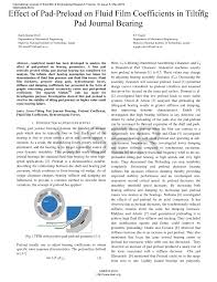 Pdf Effect Of Pad Preload On Fluid Film Coefficients In