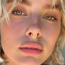 Twisted Gold Fake Septum Ring Gold Filled Twisted Dainty Faux Septum  Jewelry Non Piercing Septum Ring