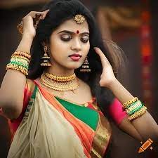 South indian fair skinned beautiful girl on Craiyon