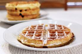 homemade belgian waffles in the