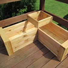These high quality solid pine wood planter boxes are made of thermally modified wood* that is weather resistant and does not require maintenance. Gunderson L Shaped Multi Level Cedar Planter Box Planter Boxes Patio Planters Cedar Planter Box