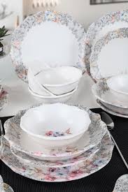 keramika 24 parca 6 kisilik black flowers yemek takimi 19442 19517 yemek takimi yemek saglikli