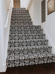 Modern Geometric Black And White Carpet Black And White Stairs Stair Runner