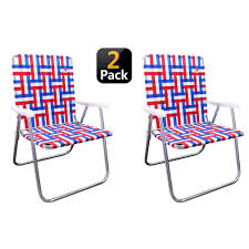 A lightweight and collapsible design. Outdoor Spectator Red White Blue Reinforced Aluminum Classic Webbed Folding Lawn Camp Chair 2 Pack 886783005124 The Home Depot