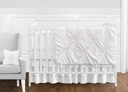 Great for bunkbeds, loft beds, and captains beds, these sheets are attached along thefoot of the bed and along the wall side. Solid Color White Shabby Chic Harper Baby Girl Crib Bedding Set With Bumper By Sweet Jojo Designs 9 Pieces Only 86 62