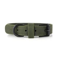 The Windsor Leather Dog Collar Is Handmade From A Matte Olive Green Wax Rich Leather That Over Time C Leather Dog Collars Dog Accessories Collar Dog Collar Boy