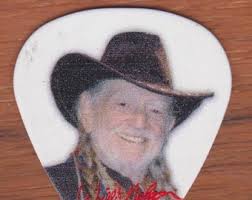 WILLIE NELSON Caricature Guitar Pick Country Music Outlaw Cowboy Signature 