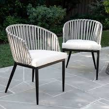 Millani 2pk Outdoor Patio Accent Chairs White Black Aiden Lane Patio Chairs Outdoor Chairs Havenside Home