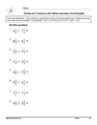 Division Fractions Worksheets Dividing Fractions Worksheets Fractions