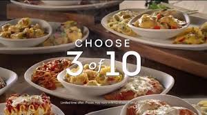 Olive garden's tour of italy dinner consists of lasagna, chicken parmesan and fetuccine alfredo. Olive Garden Create Your Own Tour Of Italy Tv Commercial Choose Three Ispot Tv