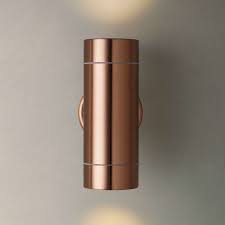 John Lewis Partners Strom Led Outdoor Wall Light Copper Double Wall Lights Led Outdoor Wall Lights Wall Lights