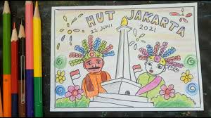 Kau bisa menemukan fotonya sendiri, aku tidak bisa memilih, aku membutuhkan (lukisannya) besok. Cara Menggambar Ondel Ondel Dan Monas Ii Menggambar Tema Ulang Tahun Jakarta Youtube
