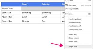 Merge Table Cells In Google Docs