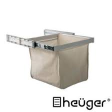 White tilt out hamper with cabinet storage. Pull Out Concealed Clothes Laundry Hamper For 600mm Wide Cabinet