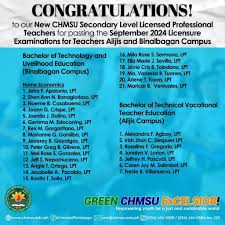 List of New CHMSU Licensed Professional Teachers | Carlos Hilado Memorial  State University