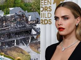 Extent of damage to Cara Delevingne's fire ravaged home snapped in  harrowing aerial shots