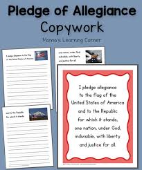 I pledge allegiance to the flag of the united states of america, and to the republic for which it stands, one nation under god, indivisible, with liberty and justice for click here for a pdf of this sign in dashed font that kids can use to practice their print manuscript handwriting. Pledge Of Allegiance Copywork Mamas Learning Corner