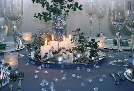 Stylish Christmas Table Decoration Silver Blue White Candles Christmas Table Centerpieces Christmas Table Christmas Table Decorations