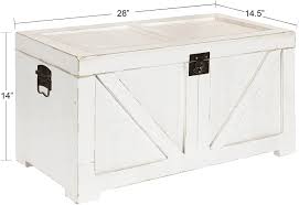 Gently used, vintage, and antique distressed coffee tables. Amazon Com Kate And Laurel Cates Classic Farmhouse Small Wooden Storage Chest Trunk Antique White With Vintage Brass Hardware Furniture Decor