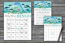 Some bingo cards contain 5×5 boxes, some have 3×3, and the uk bingo cards have 3 rows and 9 columns. Dolphin Baby Shower Bingo Cards Under The Sea Baby Shower Bingo Game 60 Card 331
