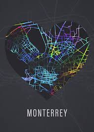 You would need around 48,517.51mxn in mexico city to maintain the same standard of life that you can have with 44,000.00mxn in monterrey (assuming you rent in both cities). Monterrey Mexico City Heart Street Map Dark Mode Series Mixed Media By Design Turnpike
