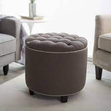 Stylish authentic metal alloy decorative bowl. Here S A Taller Round Ottoman With Light Chocolate Tufted Upholstery Standing Mildly Apart From The Light Hue Round Tufted Ottoman Tufted Ottoman Round Chair