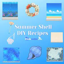 All Summer Shell Recipes Acnh In 2021 Festival Diy Bamboo Diy Cherry Blossom Petals