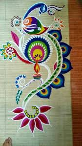 20 Beautiful Simple Peacock Rangoli Designs K4 Craft Simple peacock rangoli designs with 5x3 dots __ peacock muggulu designs with dots __ creative kolam. simple peacock rangoli designs