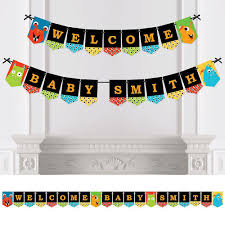 Personalized Monster Bash Custom Little Monster Baby Shower Bunting Banner And Decorations Welcome Baby Custom Name Banner Bigdotofhappiness Com