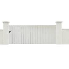 Portail cloture qualite renovation qualite renovation. Portail Coulissant Pvc Luchon Blanc 350 X H 140 Cm Castorama