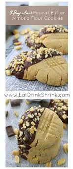 3 Ingredient Almond Flour Peanut Butter Cookies Eat Drink Shrink Recipe Almond Flour Recipes Desserts Vegan Peanut Butter Cookies Almond Recipes