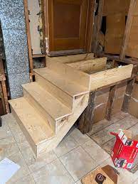 Find out how to build a staircase. This Is My First Time Building Stairs Thought They Turned Out Pretty Decent Have A 3 4 Overhang As Well Will Be Carpeted Along With Rest Of The Room Is There Anything I