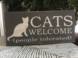 Funny Cat Sign Cats Welcome Funny Pet Sign Funny Welcome Sign Cat Sign Cats Welcome Sign Welcome Sign Funny Welcome Signs Pet Signs Wooden Welcome Signs