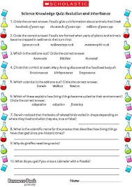 Ks2 Science Knowledge Quiz On The Topic Of Evolution And Inheritance Knowledge Quiz Science Quiz Science