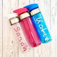 Excited To Share This Item From My Etsy Shop Personalised Pink Water Bottle Reusable Clear Bottle Love He Pink Water Bottle Gym Bottle Reusable Water Bottles