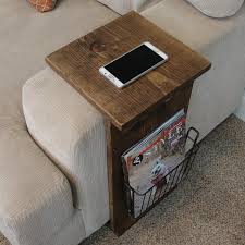 Sofa Chair Arm Rest Tray Table Stand With Side Storage Rack Etsy In 2020 Sofa Chair Arm Rest Tray Table