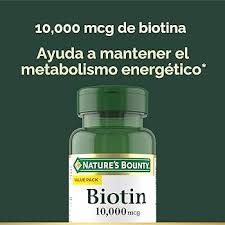 Amazon.com: Nature's Bounty - Biotina de 10,000 mcg, fortalece la salud del cabello, la piel y las uñas, cápsulas blandas de liberación rápida, 180 unidades : Todo lo demás